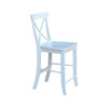 International Concepts X-Back Counter Height Stool, 24" Seat Height, White S08-6132